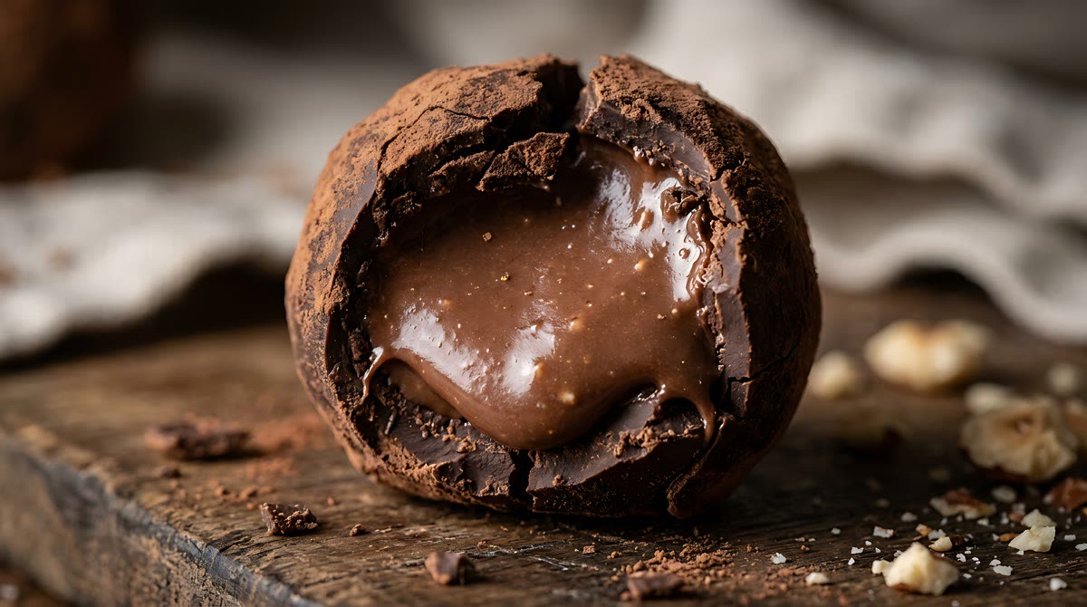 Chocolate truffles with a rich chocolate center